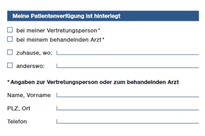 Hinweiskarte Patientenverfügung Hinweiskarte Patientenverfügung