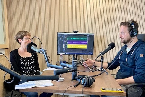 Martina Roffler und Hannes Diggelmann während den Podcast-Aufnahmen in Winterthur Martina Roffler und Hannes Diggelmann während den Podcast-Aufnahmen in Winterthur