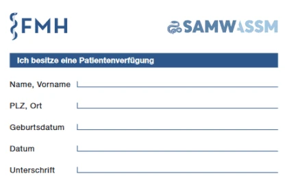 Hinweiskarte Patientenverfügung Hinweiskarte Patientenverfügung