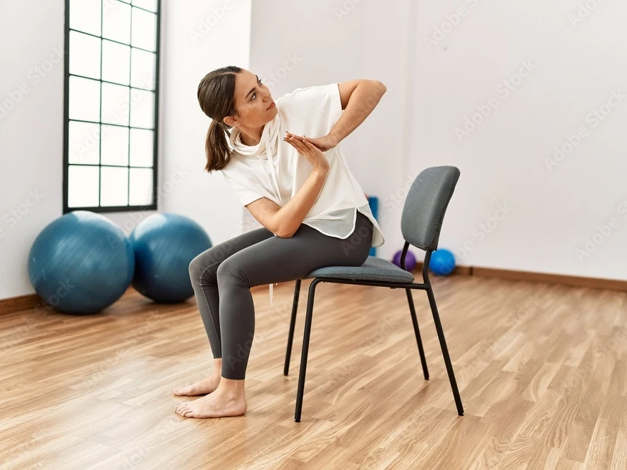 Yoga Yoga auf Stuhl