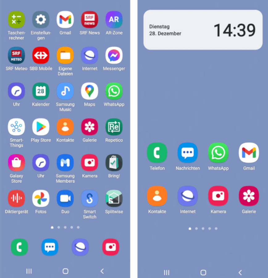 Organisation des icônes d'apps