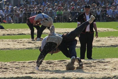 I lottatori in azione.