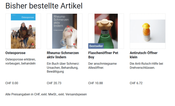 Bisher bestellte Artikel deutsch Bisher bestellte Artikel deutsch