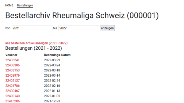 Bisherige Bestellungen deutsch Bisherige Bestellungen deutsch