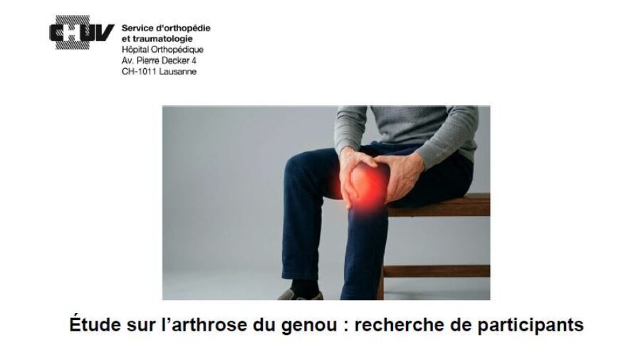 Etude arthrose genou CHUV image