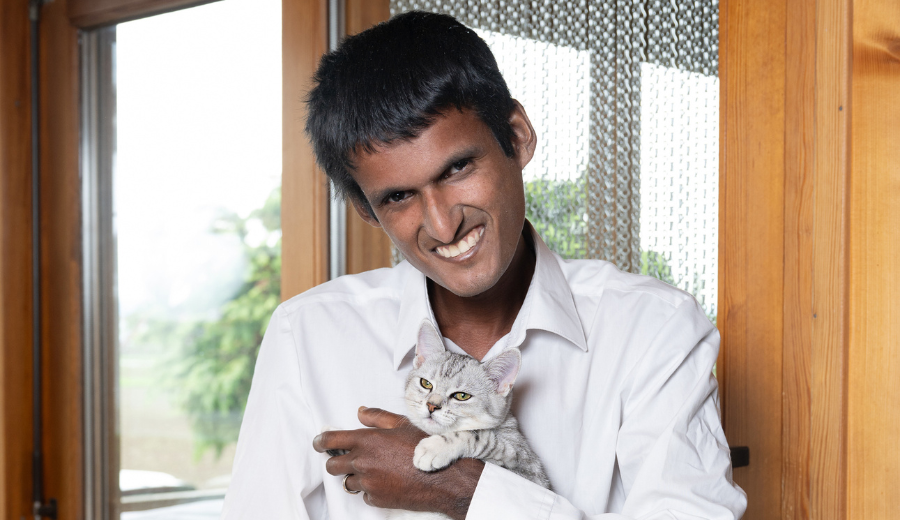 Benjamin et son chat