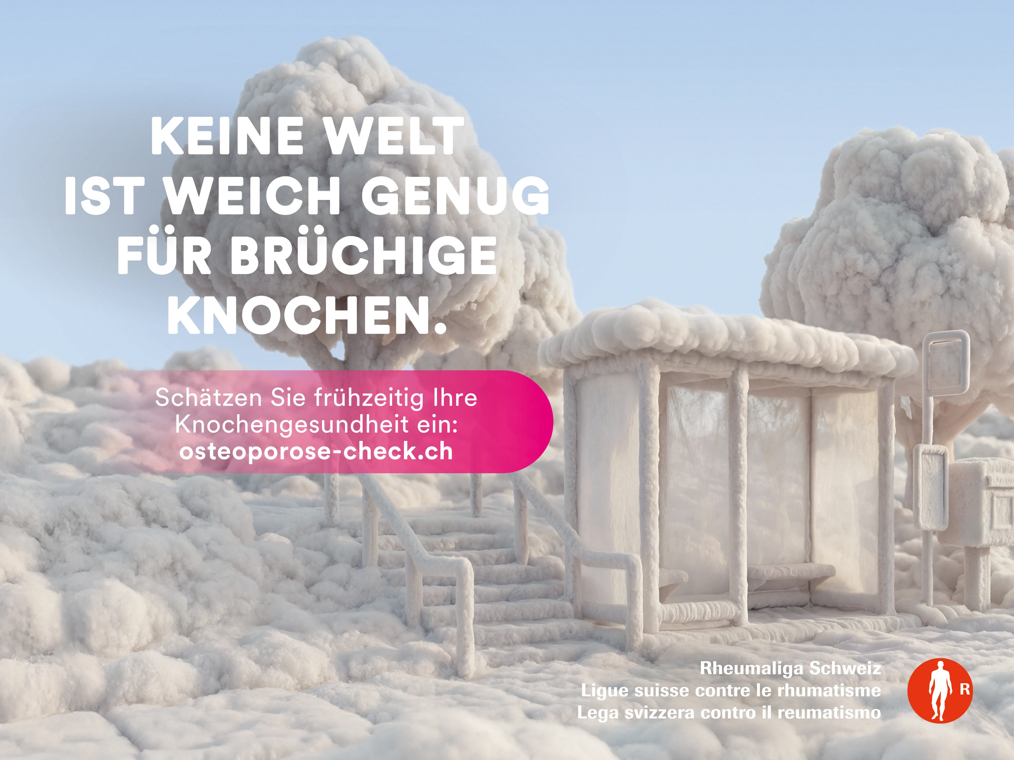 Osteoporose-Kampagne Sujet Bushaltestelle