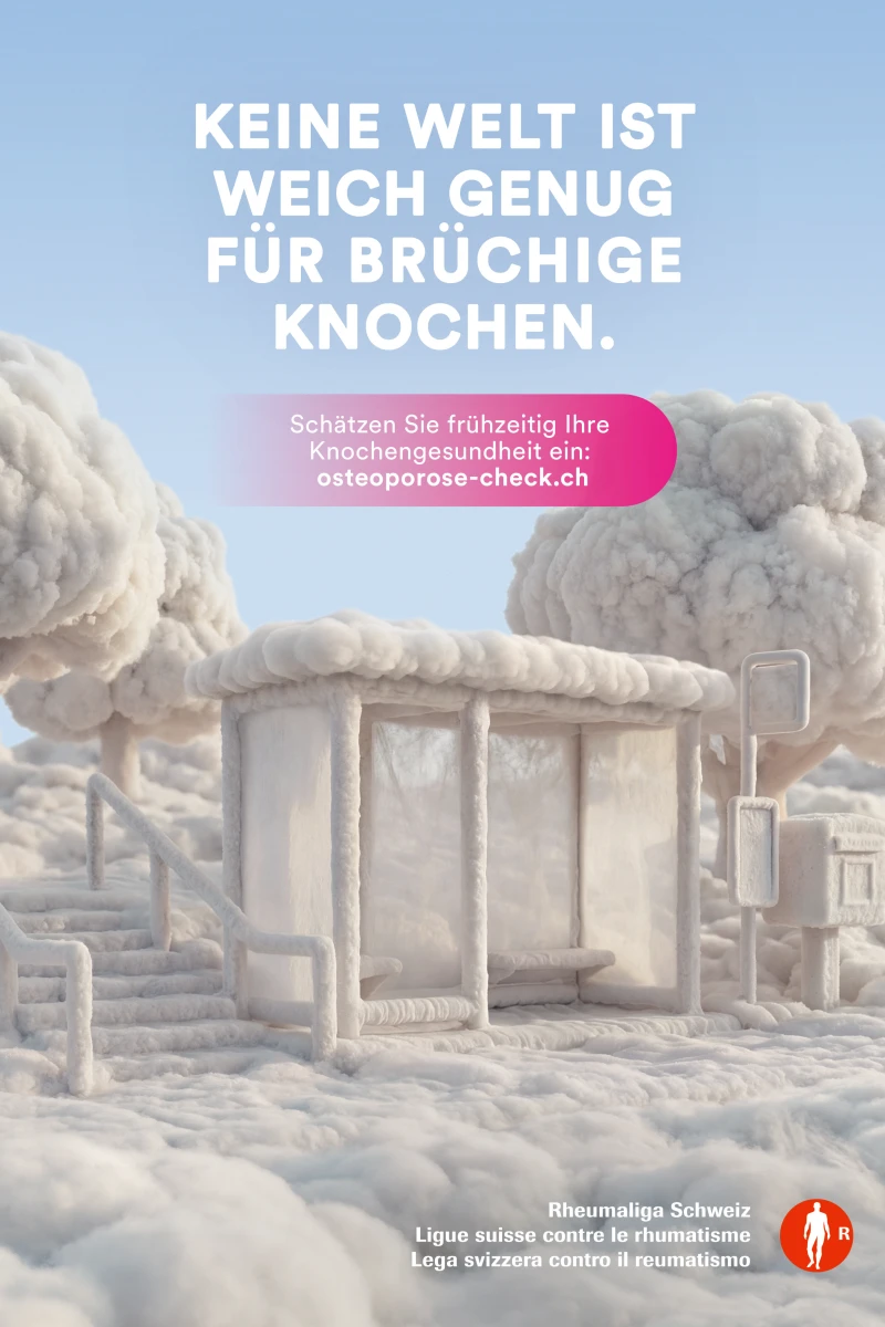 Bushaltestelle in Watte gepolstert